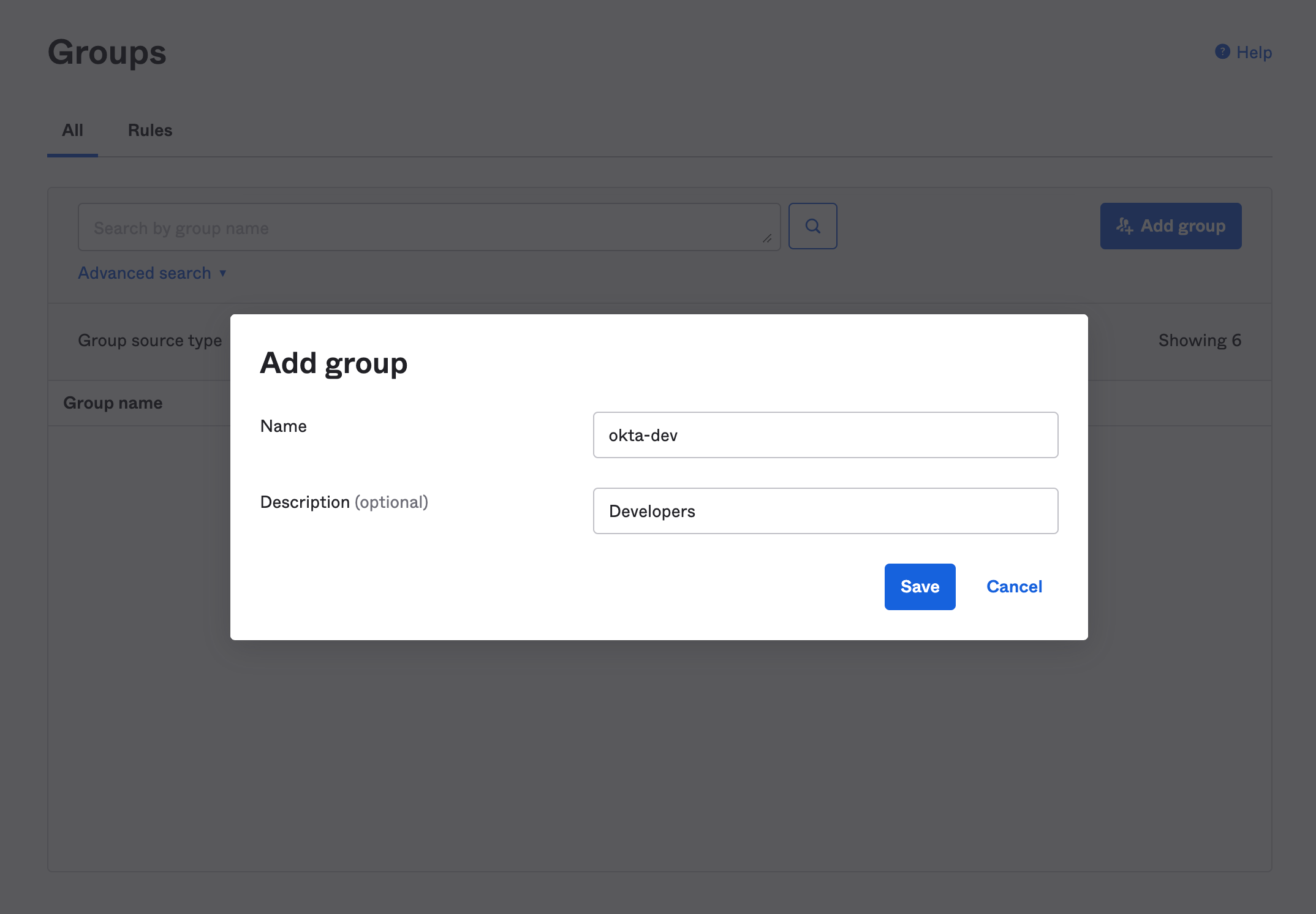 Create Group Devs