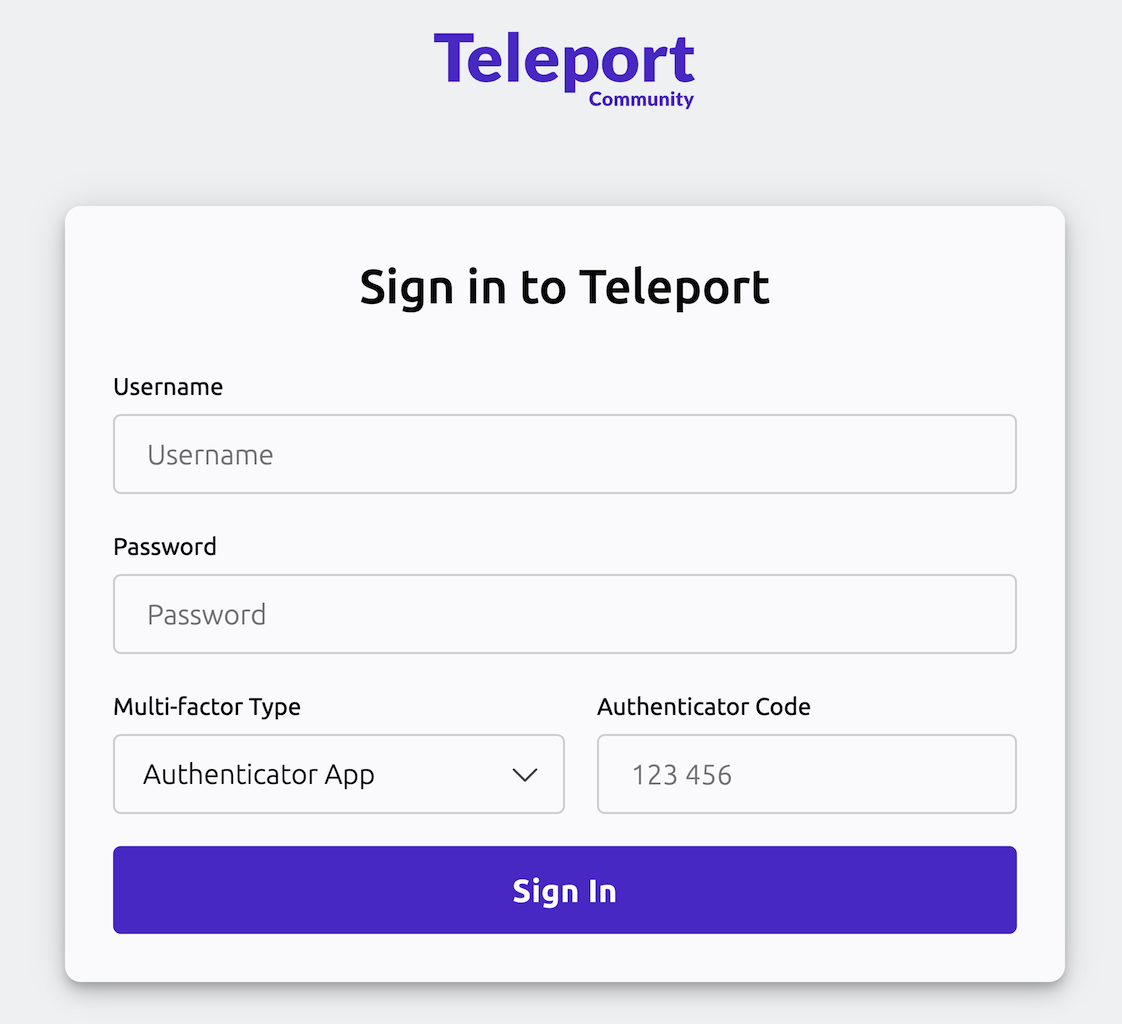 Teleport Welcome Screen